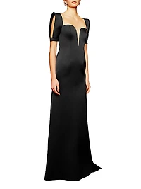Satin Split-Sleeve Gown