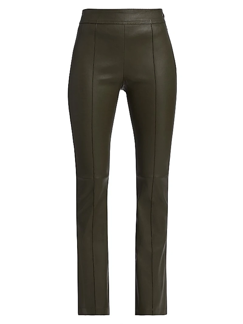 Cropped Flare Leather Pants