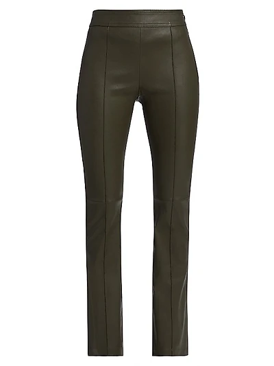 Cropped Flare Leather Pants