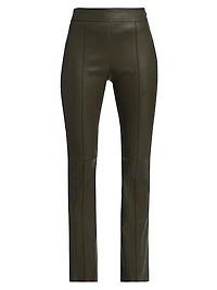 Cropped Flare Leather Pants