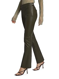 Cropped Flare Leather Pants