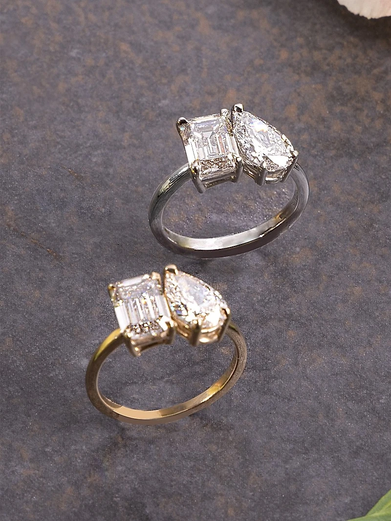 Statement Rings The Toi Et Moi 18K White Gold & 3.50 TCW Lab-Grown Diamond Engagement Ring