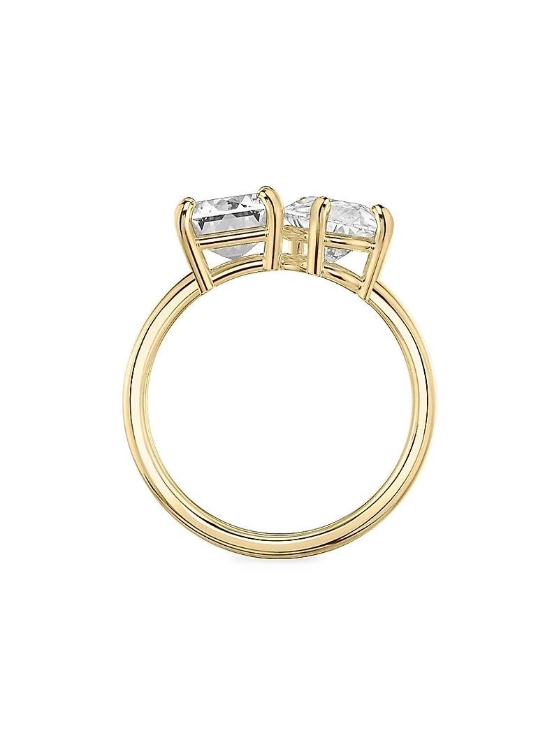 Toi Et Moi 18K Yellow Gold & 3.50 TCW Lab-Grown Diamond Engagement Ring