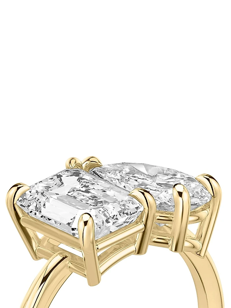 Toi Et Moi 18K Yellow Gold & 3.50 TCW Lab-Grown Diamond Engagement Ring