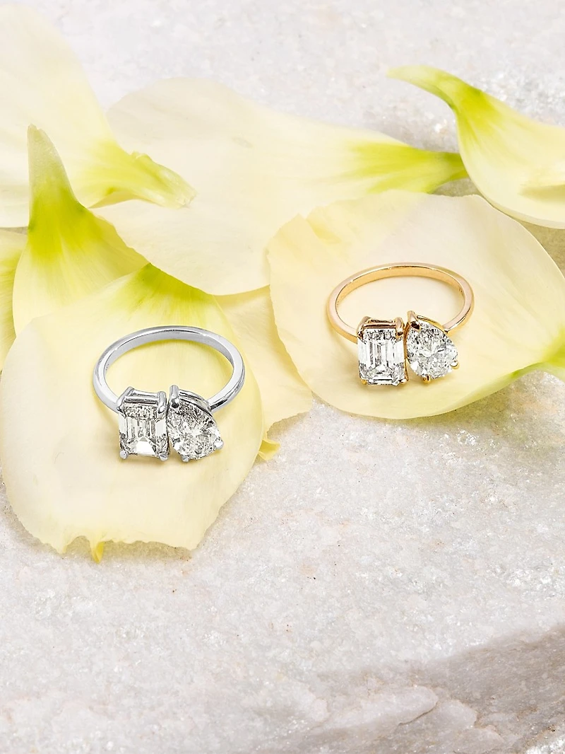 Toi Et Moi 18K Yellow Gold & 3.50 TCW Lab-Grown Diamond Engagement Ring