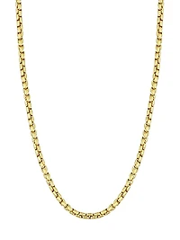 14K Yellow Solid Gold Round Bodega Box Chain