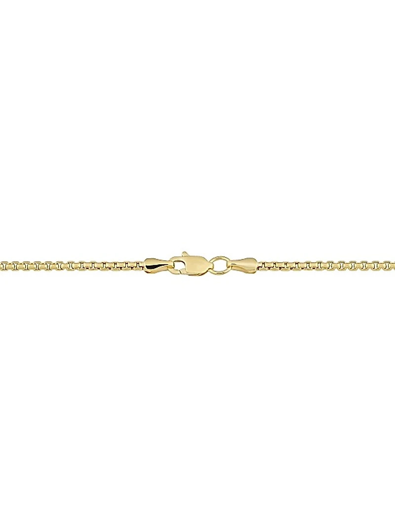 14K Yellow Solid Gold Round Bodega Box Chain