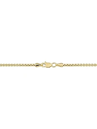 14K Yellow Solid Gold Round Bodega Box Chain