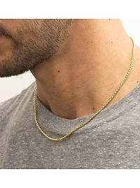 14K Yellow Solid Gold Round Bodega Box Chain