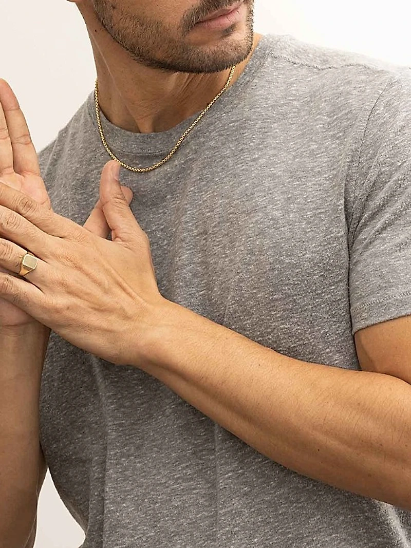 14K Yellow Solid Gold Round Bodega Box Chain