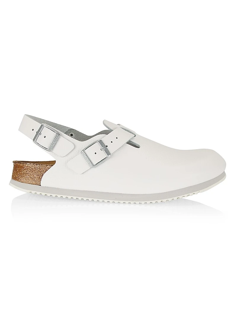 Tokio Leather Big Buckle Clogs