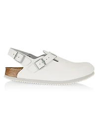 Tokio Leather Big Buckle Clogs