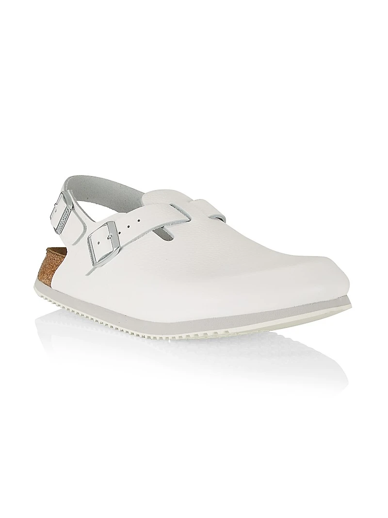 Tokio Leather Big Buckle Clogs