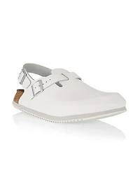 Tokio Leather Big Buckle Clogs