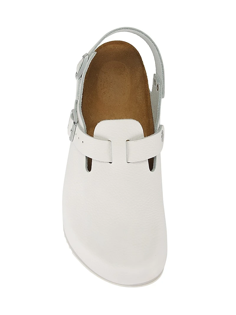 Tokio Leather Big Buckle Clogs