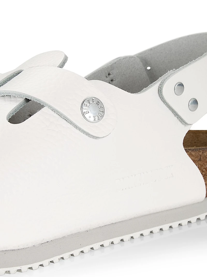 Tokio Leather Big Buckle Clogs