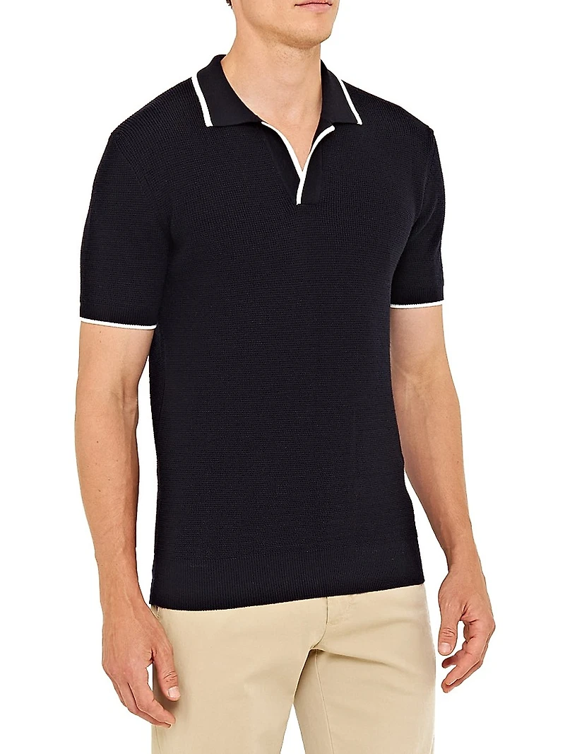 Horton Short-Sleeve Polo Sweater