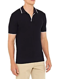 Horton Short-Sleeve Polo Sweater