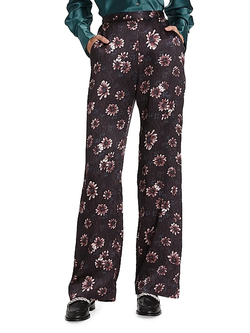 Peaton Floral Silk Pants