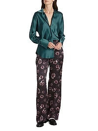 Peaton Floral Silk Pants