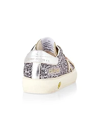 Baby Girl's, Little Girl's & Glitter Suede Platform Sneakers