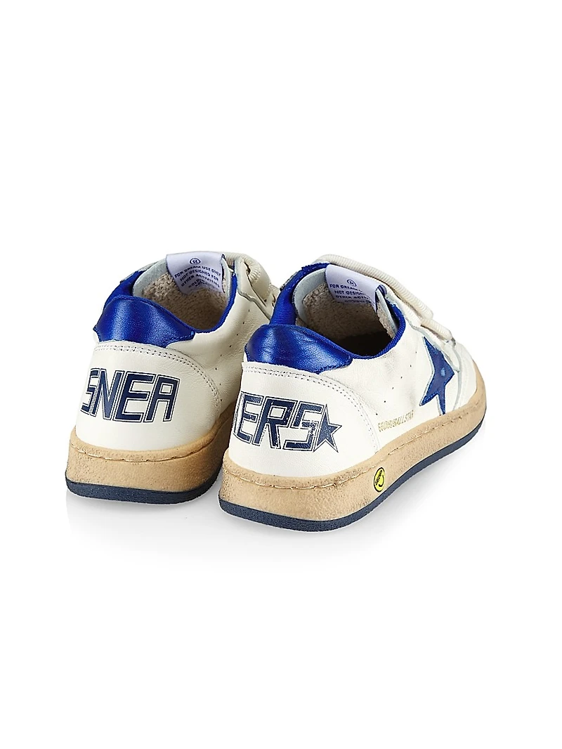 Boy's Ballstar Leather Laminated Star Sneakers