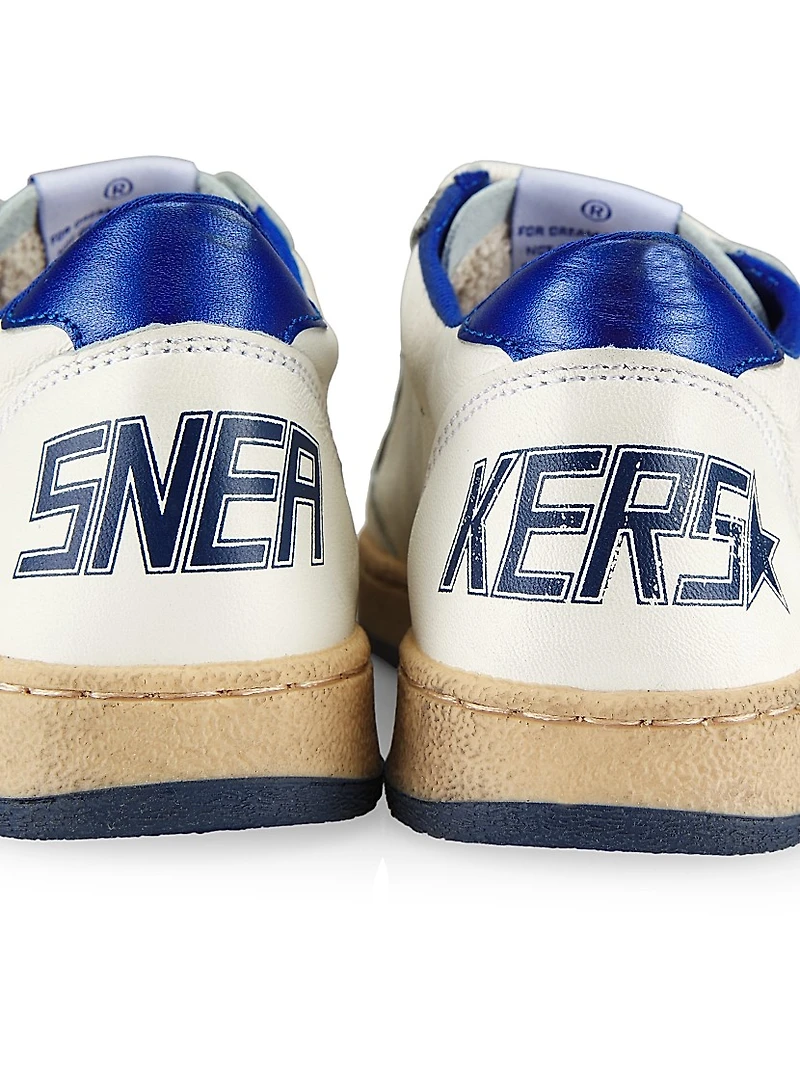Boy's Ballstar Leather Laminated Star Sneakers