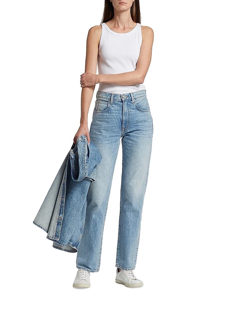 London High-Rise Straight-Leg Jeans
