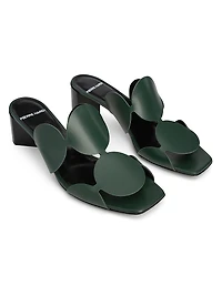 Bulles Circular Applique Leather Mules