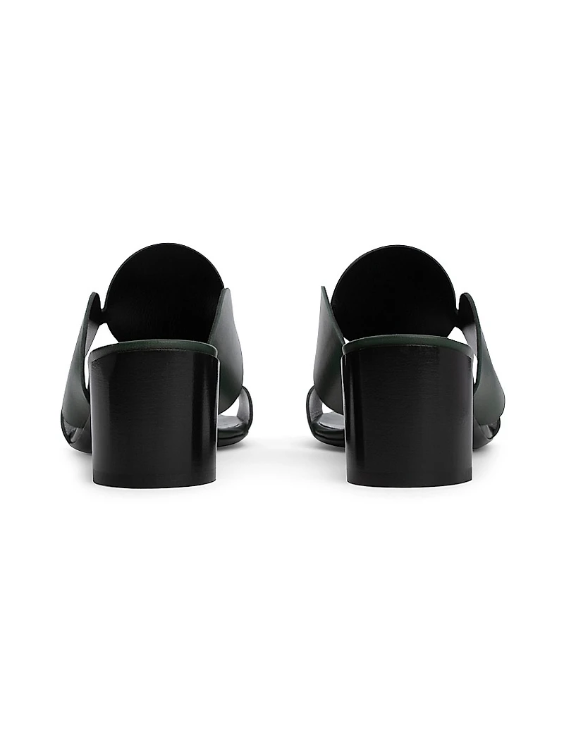 Bulles Circular Applique Leather Mules