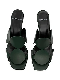 Bulles Circular Applique Leather Mules