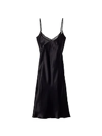 Silk Cosette Lace-Trim Nightgown