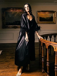 Silk Cosette Lace-Trim Nightgown