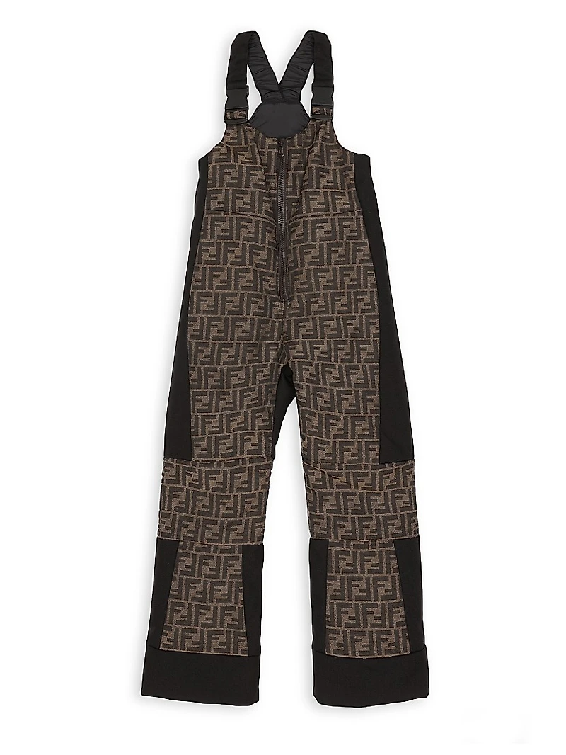 Kid's Logo Print Ski Overalls