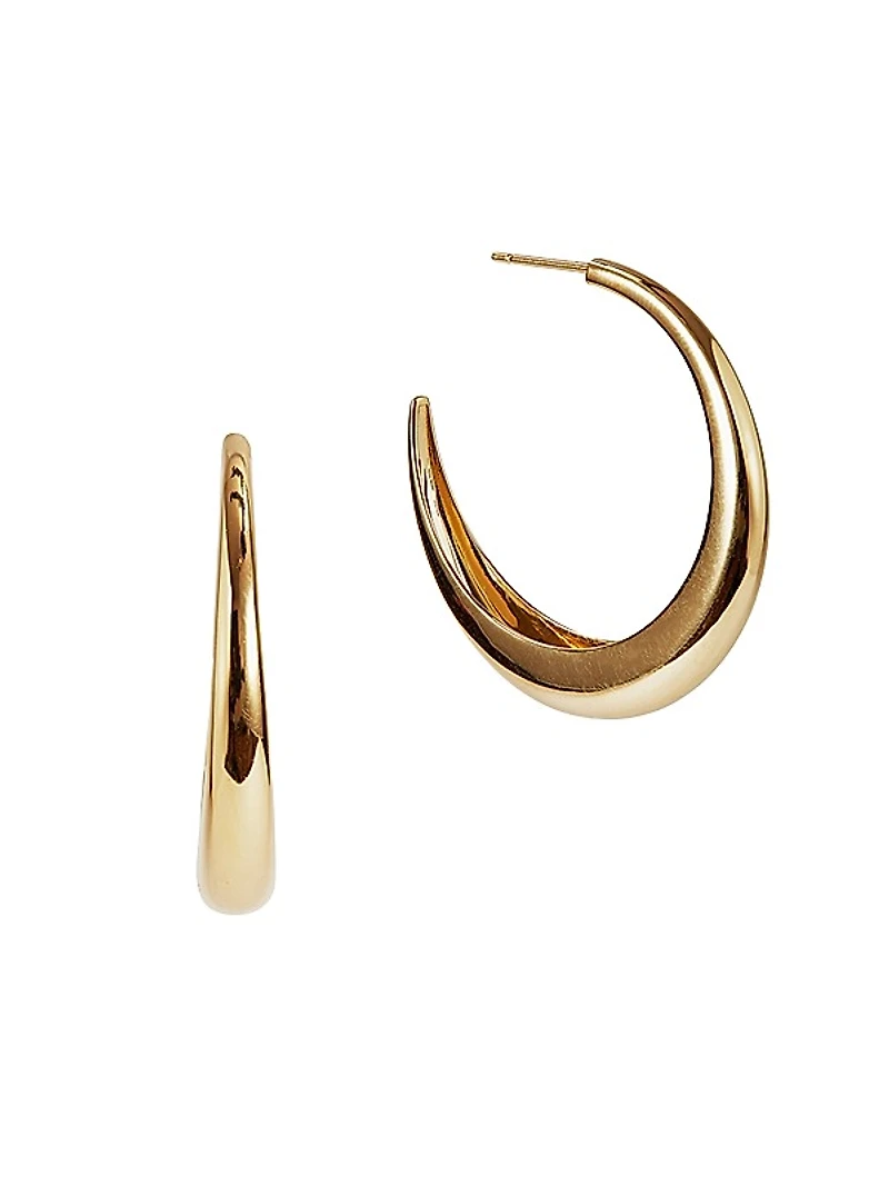 14K-Yellow-Gold Vermeil Graduated Hoop Earrings