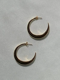 14K-Yellow-Gold Vermeil Graduated Hoop Earrings