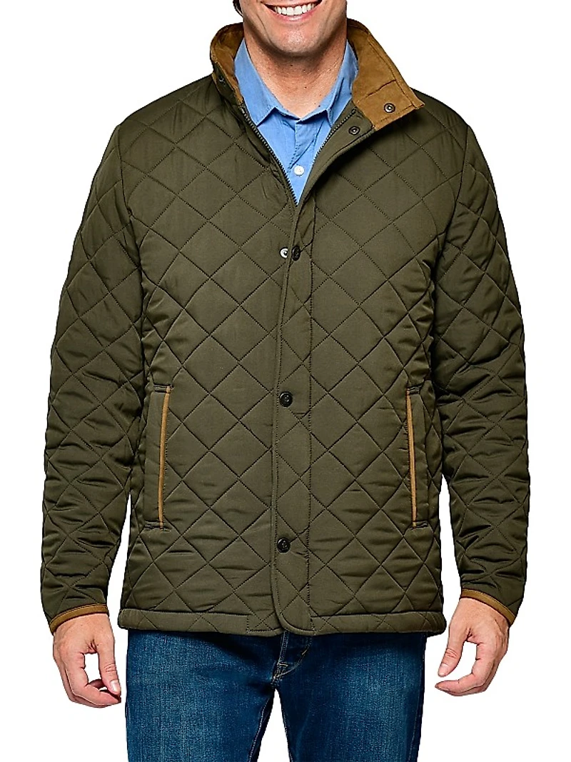 Diamond Quilted Car Coat