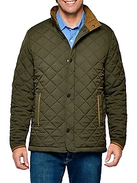 Diamond Quilted Car Coat