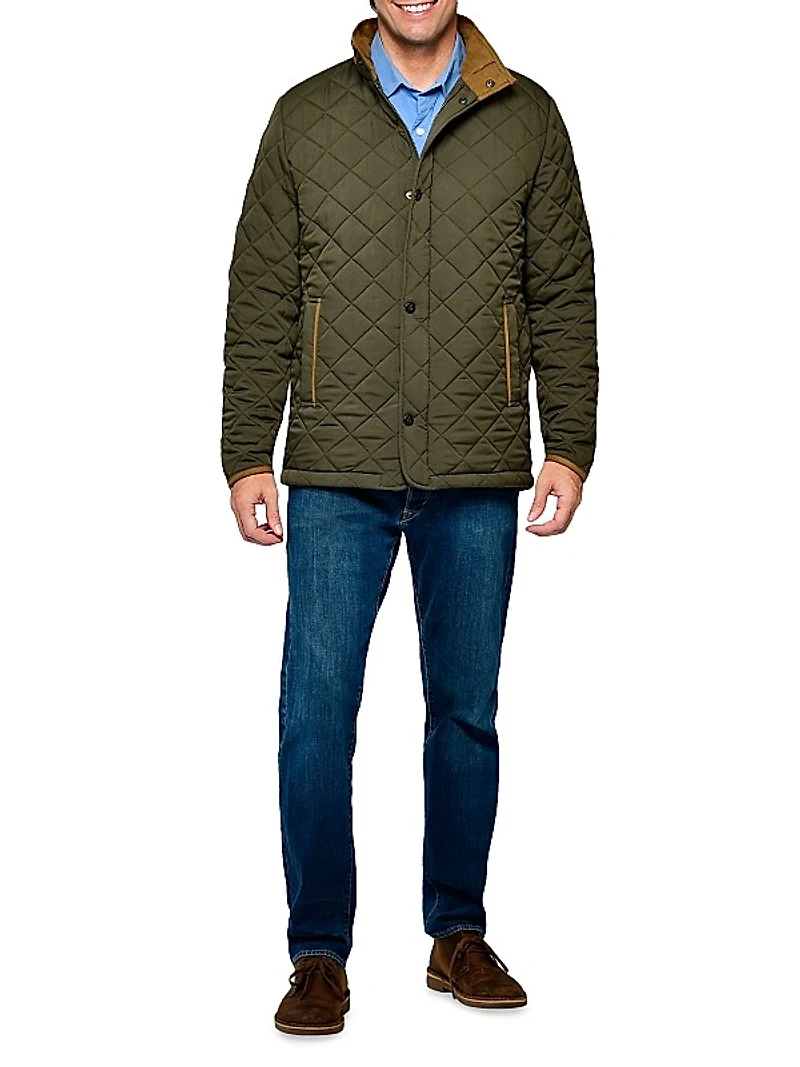 Diamond Quilted Car Coat