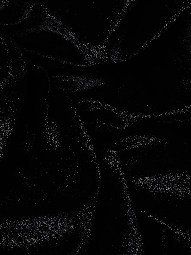 Ruched Velvet Knee-Length Dress