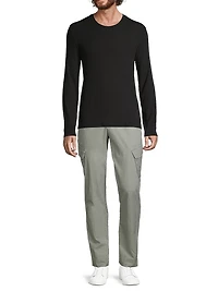 Rib-Knit Modal Long-Sleeve T-Shirt