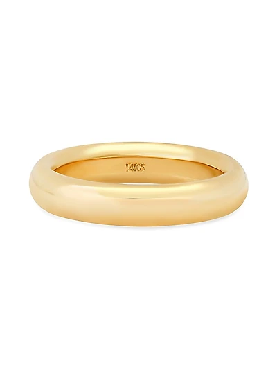 14K Yellow Gold Wide Layering Band