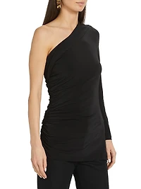 Stefanie Ruched One-Shoulder Top
