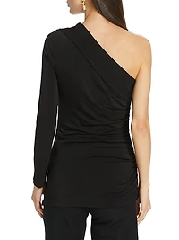 Stefanie Ruched One-Shoulder Top