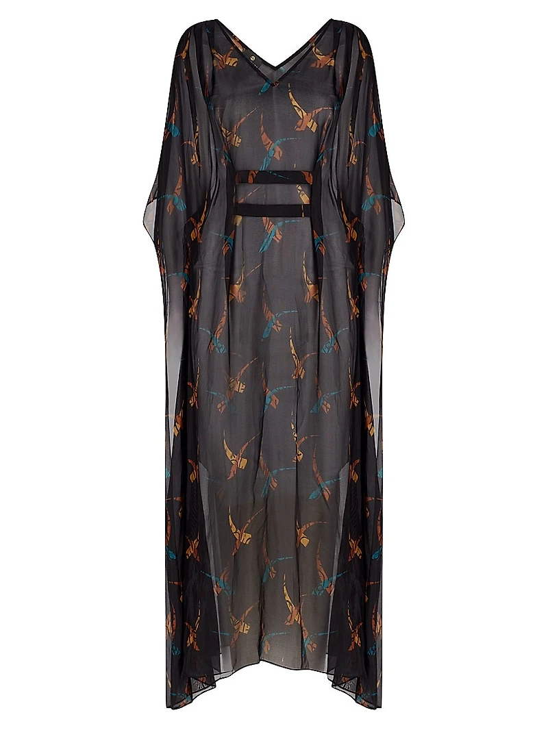 Florence Abstract Silk-Blend Cover-Up Maxi Dress