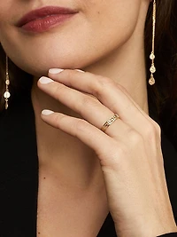 14K Yellow Solid Gold Greek Key Band Ring