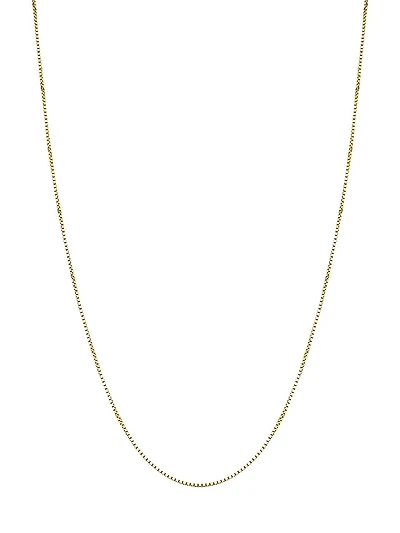 18K Yellow Solid Gold Bodega Box Chain