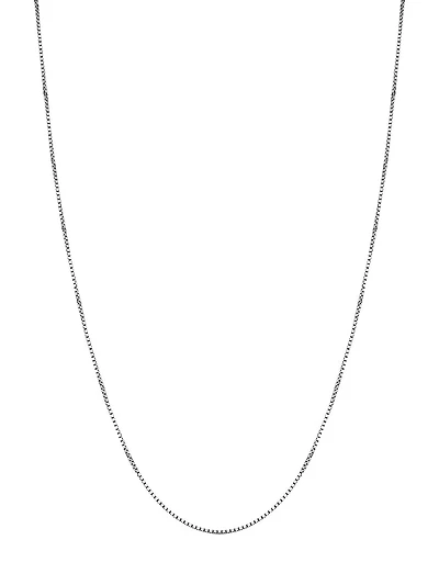 14K White Solid Gold Bodega Box Chain