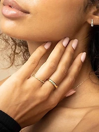 14K Yellow Solid Gold Venice Link Ring