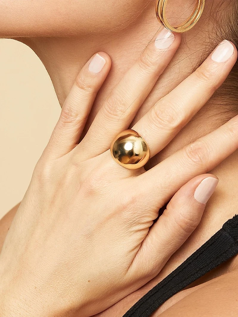 14K Yellow Solid Gold Cupola Ring